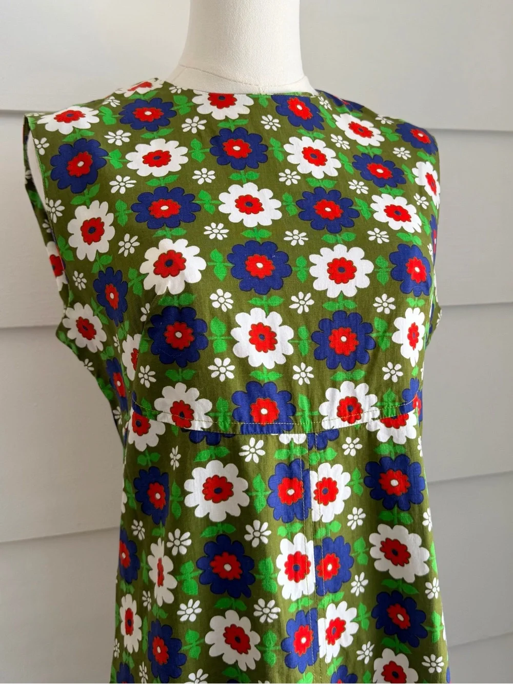 Vintage 70s Floral Print Maxi Dress Flower Power Boho Hippie - Picture 4 of 8